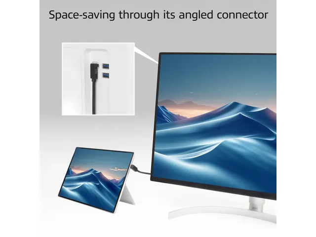 Kabel ACT USB-C hoek boven/beneden 10Gbps 1m