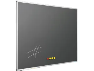 Krijtbord 90x120 cm Softline alu profiel 8mm grijs emaille - 1