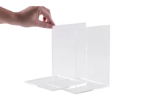 Boekensteun MAUL acryl 12x12x17cm set 2 glashelder