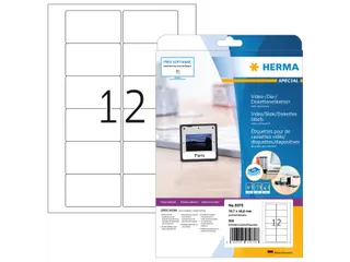 HERMA 5070 Video-etiketten voor VHS front A4 78,7x46,6mm Wit 300 stuks - 1