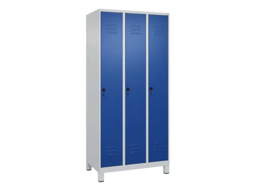 locker,HxBxD 1950x900x500mm,3vak,vak B 300mm,draaigrendel,voeten