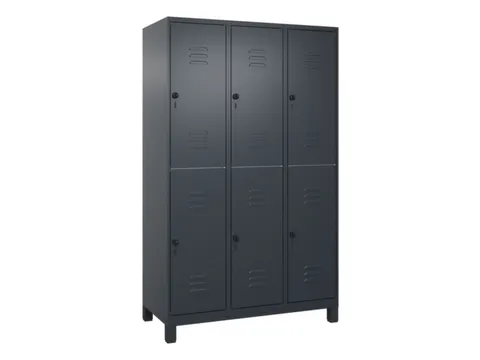 dubbeldekse locker,HxBxD 1950x1200x500mm,3x2vak.,vak B 400mm