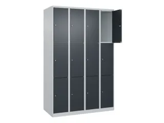 lockerkast,HxBxD 1850x1200x500mm,4x3vakken,vak B 300mm,cil.-slot - 1