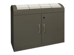 Afvalverzamelstation 4x45 Liter Romp Soft-Mokka Inworp Rvs