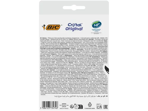 Balpen Bic Cristal M blister 10 stuks blauw