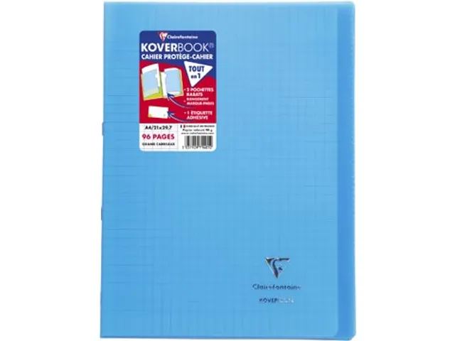 Schrift Koverbook A4 48 vel Seyès, kaft in PP assorti transparant