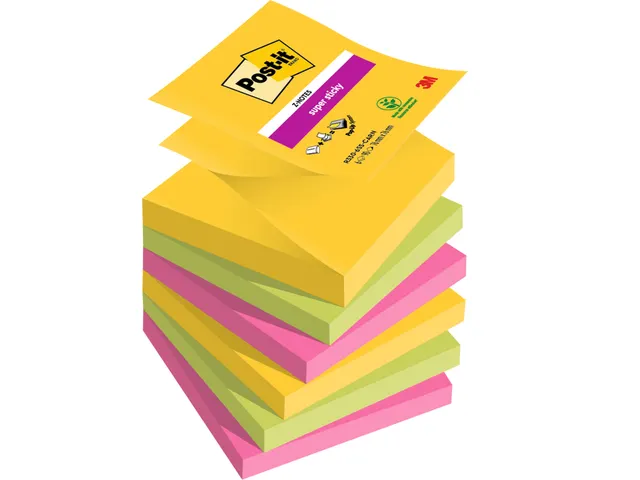Memoblok Post-it 3M Z-Notes R330 Super Sticky 76x76mm Carnival
