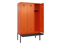 locker met bank,HxBxD 2120x1200x815mm,3vak,vak B 400mm,cilinderslot