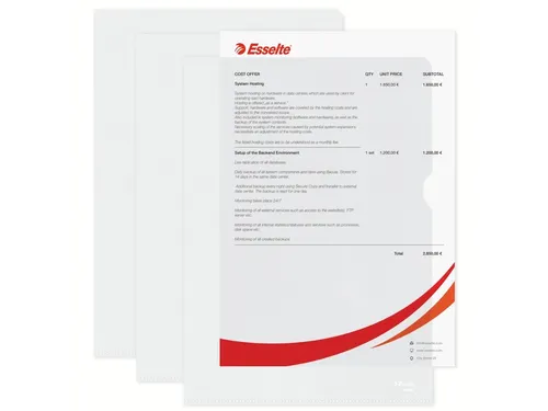 Insteekmap L-model Esselte standaard copy safe PP A4 transparant