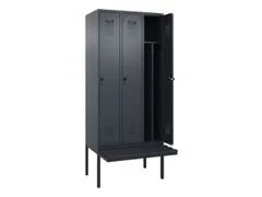 locker met bank,voor scheiding van kleding,HxBxD 2120x900x815mm,3vak