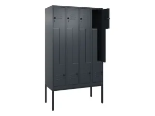 Z-garderobekast,HxBxD 2120x1200x500mm,vak B 150/300mm,draaigrendel - 2