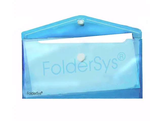 Enveloptas Blauw 110X220Mm Liggend Met Klittenbandsluiting