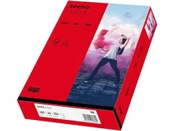 Inapa Tecno colors Gekleurd papier A4 Intens Rood 160 gram 250 vel