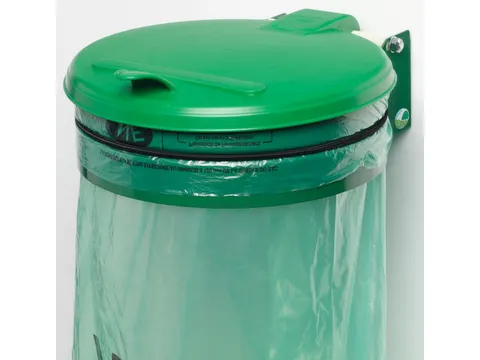 Afvalverzamelaar 120 Liter Wand Plaatstaal Kunststof Deksel Groen