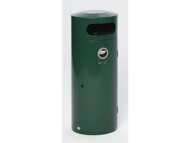 Combi-Asbak 70 Liter HxØ 1045x420mm Ral6005 Afsluitbaar Staal Groen
