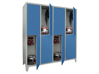 lockerkast,HxBxD 1850x1600x500mm,4x2vakken,RAL7035,front RAL5012 - 2