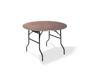 klaptafel,HxØ 760x1520mm,rond,4voeten zwart,blad Multiplex natuur - 1