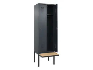 locker met bank,HxBxD 2120x600x815mm,2vak,vak B 300mm,cilinderslot - 1