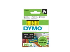 Labeltape Dymo 43618 LabelManager D1 polyester 6mm zwart op geel