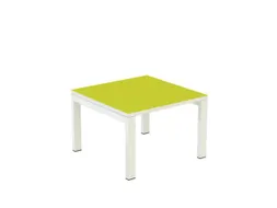 Bijzettafel 400X600X600Mm Vierkant Groen 4Voeten Wit Vierkante Buis