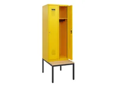 locker met bank,HxBxD 1950x600x815mm,2vak,vak B 300mm,cilinderslot