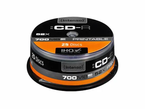 Intenso CD-R 80min 700MB 52x IW 25 stuks Inkjet printable