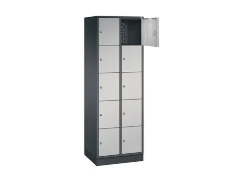 lockerkast,HxBxD 1950x620x500mm,2x5vakken,cil.-slot,sokkel