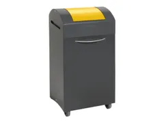 Afvalbak 60 Liter 650x380x320mm Plaatstaal 2 Wielen Klep Geel