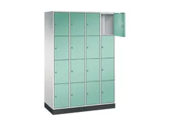 lockerkast,RAL 7035/RAL 7021,HxBxD 1950x1220x500mm,4x4vakken,cil.-slot