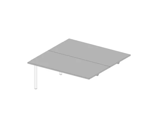 aanbouwtafel,v. benchtafel m. 4-voet,HxBxD 730x1600x1600mm,blad grijs
