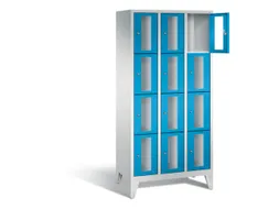Lockerkast 1850x900x500mm 3x4 vakken Cilinderslot Poten, RAL5012