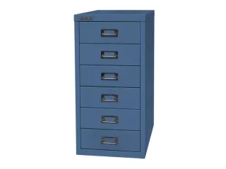 kantoor-ladekast HxBxD 590x279x380mm 6 laden romp + front blauw staal - 4