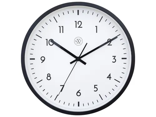 Wandklok NXT dia 30cm zwart/wit kunststof Easy Big