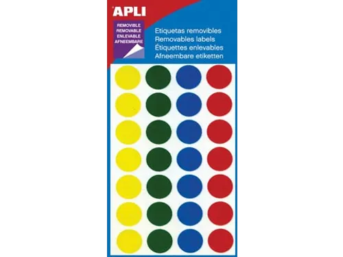 Apli Verwijderbare Etiketten Cirkel Ø15mm (b x h), 112 Stuks