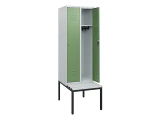 locker met bank,HxBxD 1950x600x815mm,2vak,vak B 300mm,cil.-slot - 2