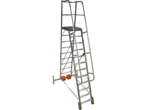 verrijdbare treden-platformladder,eenzijdig,12trede(n),stand H 2,75m