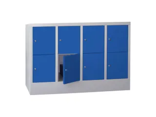 lockerkast,HxBxD 855x1200x500mm,4x2vakken,RAL7035,front RAL5010 - 2