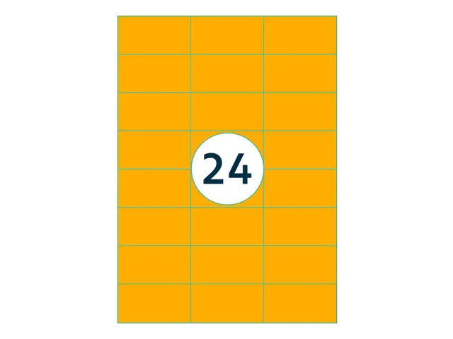 Etiket 70x37mm Fluor Oranje 100 Vel