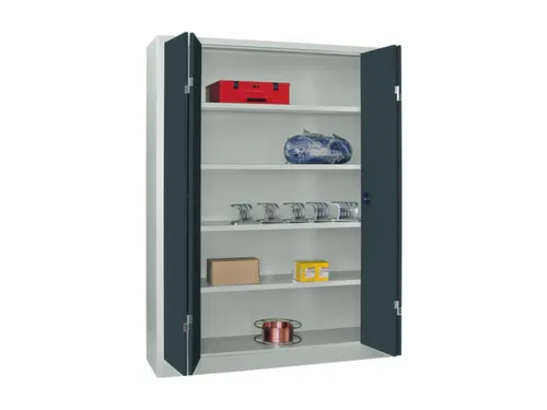 Ruime Vouwdeurkast 1950x1500x400mm 4legborden Ral7035 Front Ral7016