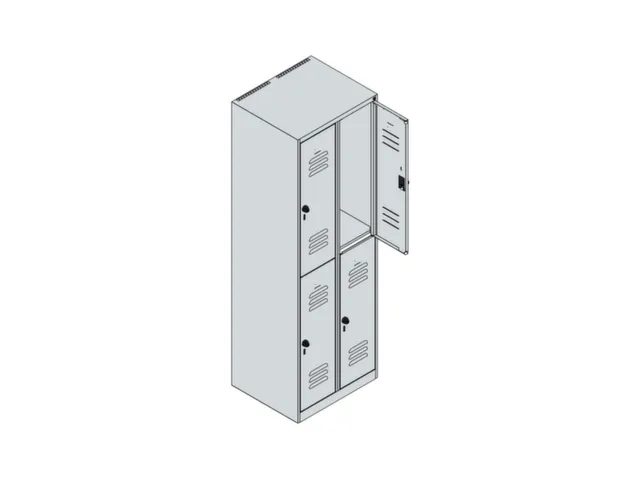 dubbeldekse locker,HxBxD 1850x600x500mm,2x2vak.,vak B 300mm