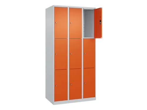 lockerkast,HxBxD 1850x900x500mm,3x3vakken,vak B 300mm,cil.-slot