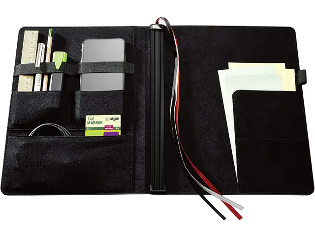 Business Organiseur Conceptum Flex simili cuir, A4, noir avec cahier l