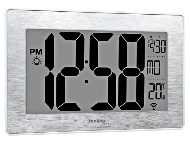 Digitale wandklok Technoline WS 8019 212x140x32mm zilver