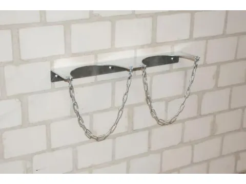 wandhouder voor gasflessen,v. 2xØ 140mm fles,HxBxD 50x420x90mm