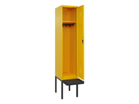 locker met bank,HxBxD 2120x400x815mm,1vak,vak B 400mm,cilinderslot