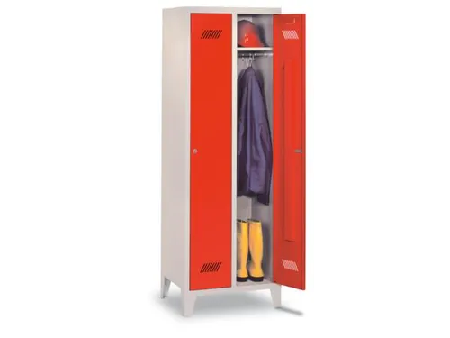 locker,HxBxD 1850x600x500mm,2vak,vak B 300mm,RAL7035,front RAL3000