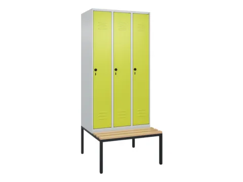 armoire vestiaire noir et blanc HxlxP 2120x900x815mm 3compart.