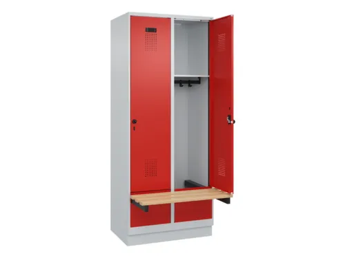 locker met bank,HxBxD 1950x800x815mm,2vak,vak B 400mm,draaigrendel