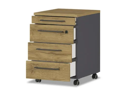 mobiel ladeblok,HxBxD 610x420x400mm,4lade(n),m. beugelgreep