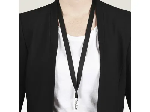 Lanyard Avery rPET zwart 440x15mm met karabijnhaak 10 stuks